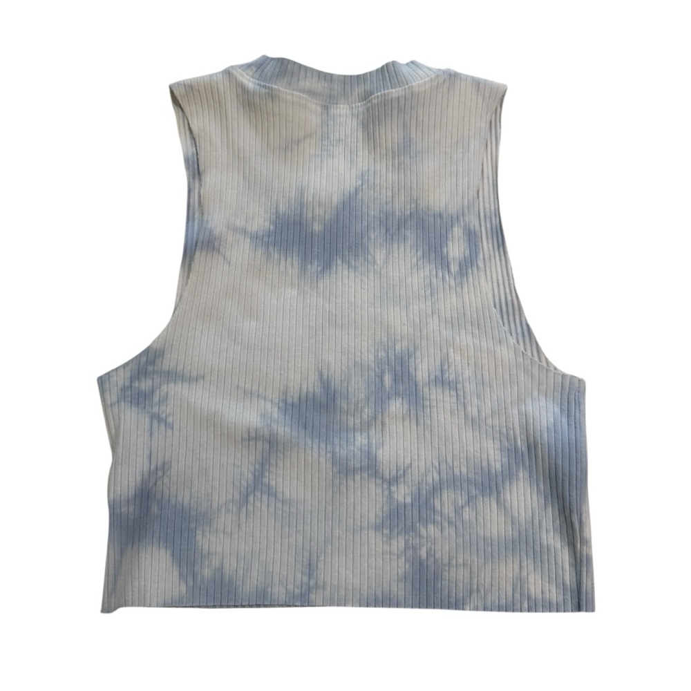 aerie Real Ribbed Boxy Blue & White Tie-Dye Tank - Picture 4 of 6
